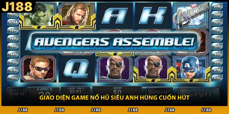Giao diện game nổ hũ siêu anh hùng cuốn hút