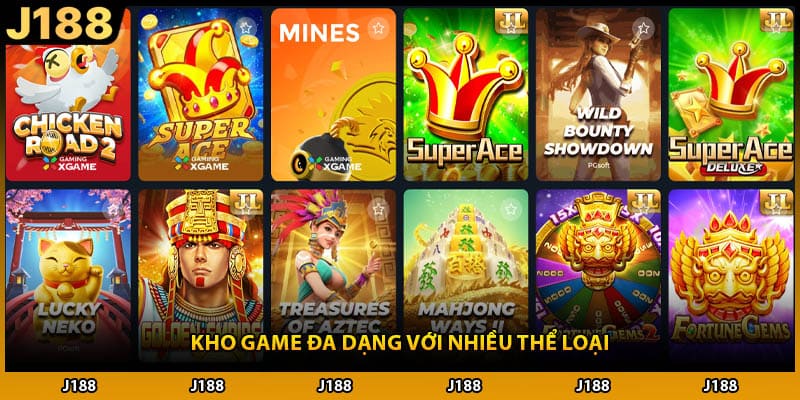 Kho game đa dạng với nhiều thể loại