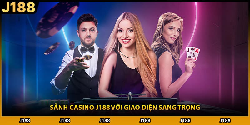 Sảnh casino J188 với giao diện sang trọng